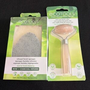 🦋 EcoTools Rose Quartz Roller and Facial Sponge Set